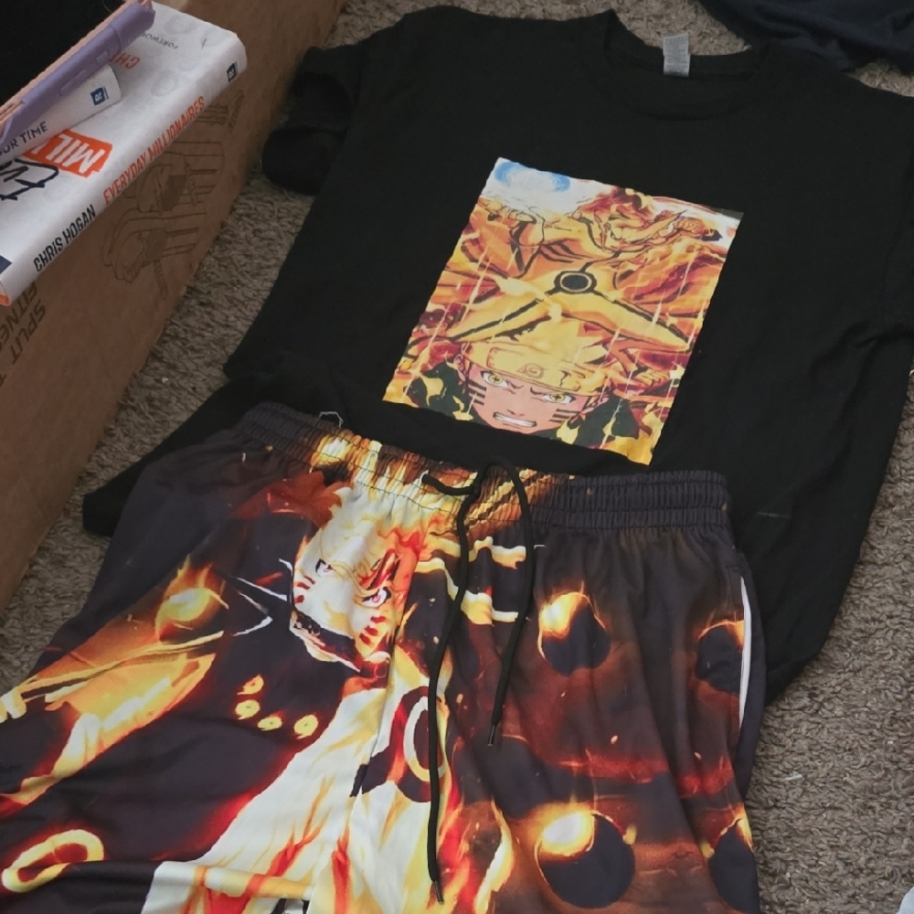 Naruto Graphic T-Shirt and Shorts Set